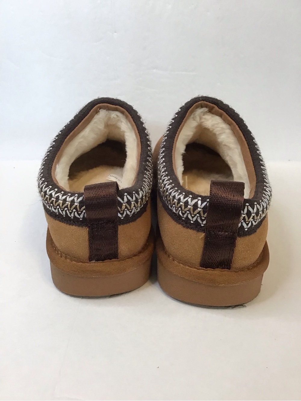Women’s Cognac Suede Cozy Slip-On Shearling Lined Mule Slippers 40 - Picture 6 of 8